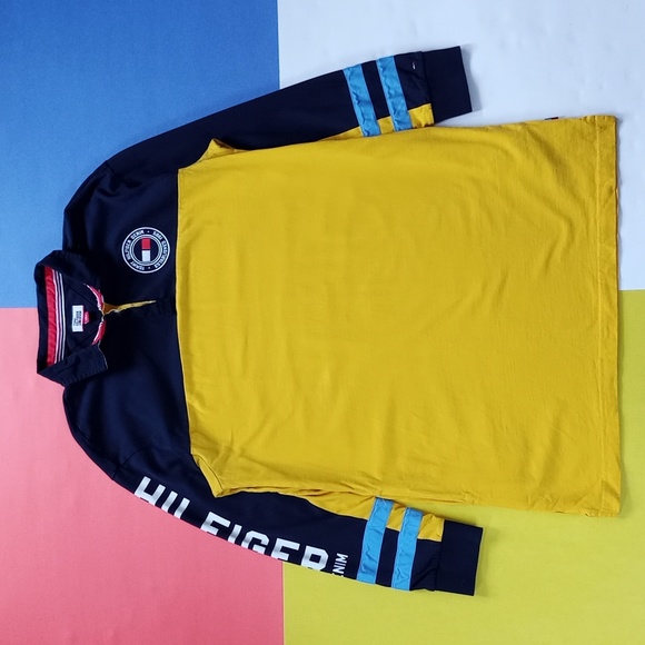 Tommy Hilfiger Denim Patched Big Print Long Sleeve T-Shirt Yellow - Picture 8 of 11